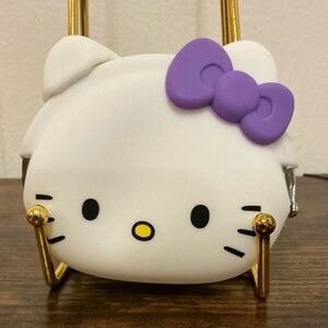 a Rare Cute Purple Bow p+g design Mimi POCHI Hello Kitty silicone coin purse